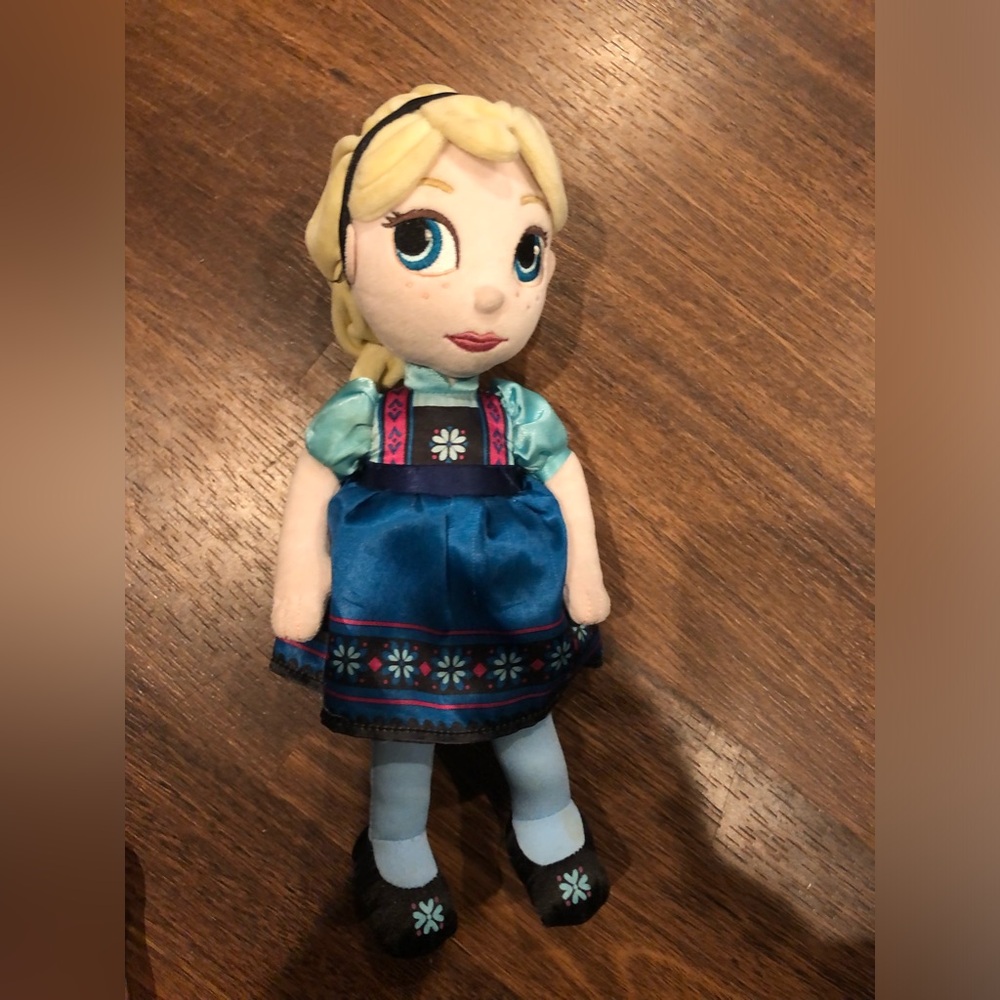 Disney Store Frozen Elsa Doll 12” Blue Dress Gently Used